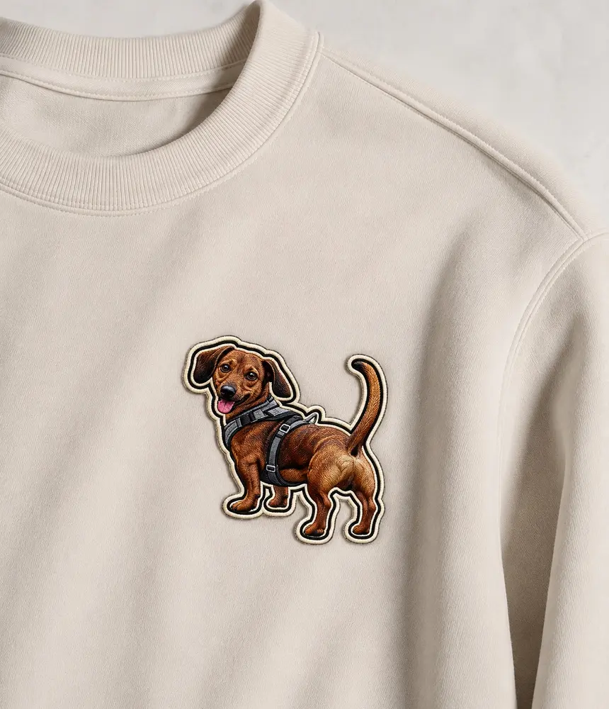 Personalised pet portrait jumper included in the Silly Sausage bundle
